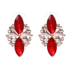 Серьги-гвоздики в винтажном стиле с кристаллом женские, цветные украшения для стразы, подарочные аксессуары