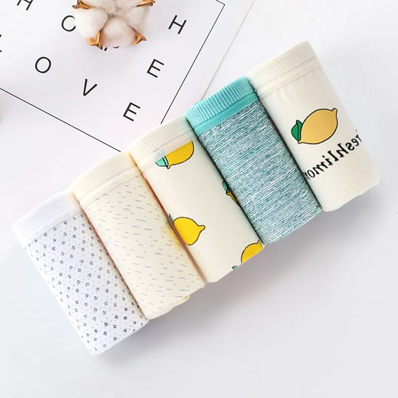 Multicolor1 5 штук в партии! Трусики для менструального периода, женское нижнее белье, герметичные, хлопковые, физиологические, женские трусы с мультяшным принтом - Цвет: Multicolor1