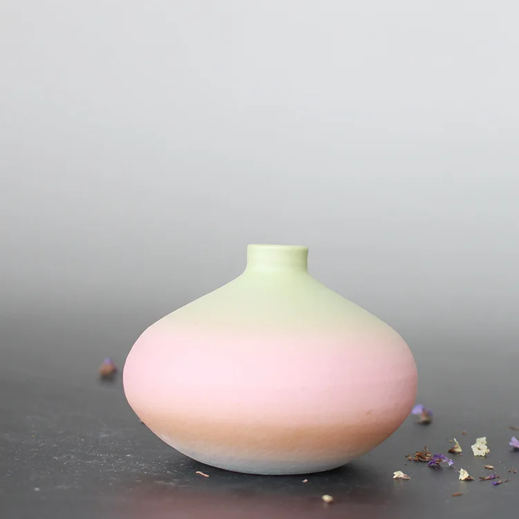 Градиентная керамическая Маленькая ваза настольная гидропонная Цветочная