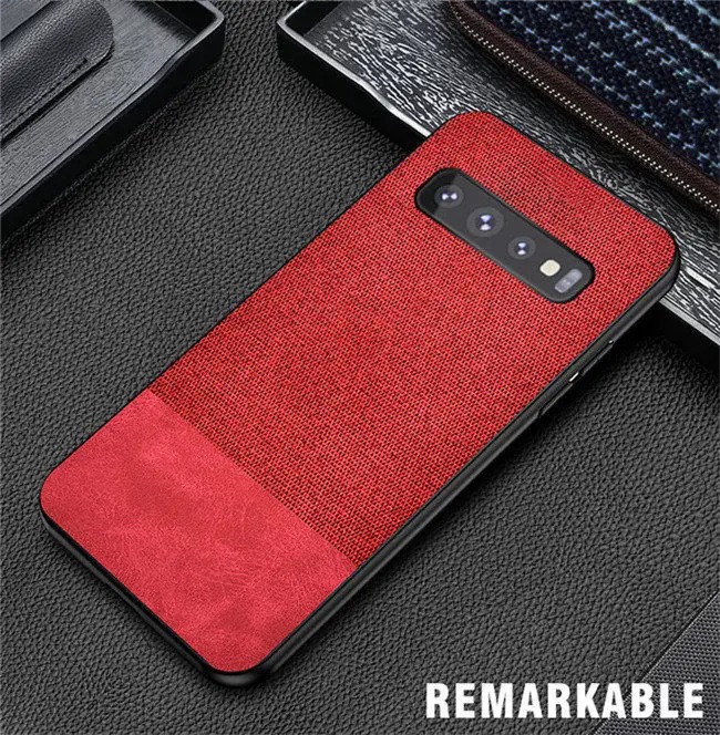 splice Red Для samsung Galaxy S10 Plus S10E чехол, ткань, силикон, ТПУ, бампер, Жесткий ПК, задняя крышка для S10 Plus Note 10 plus Note10 - Цвет: splice Red
