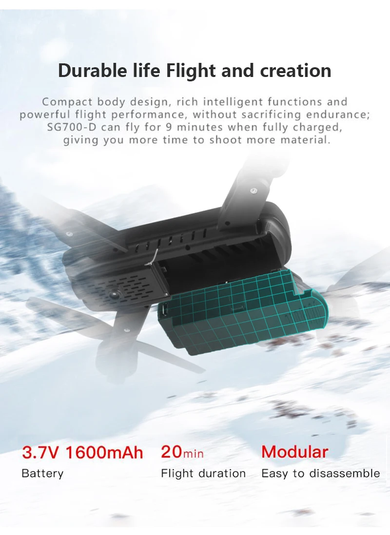 Дрон SG700D 4K Дрон HD Двойная камера WiFi передача fpv оптический поток стабильная высота Квадрокоптер Rc вертолет Дрон камера Дрон