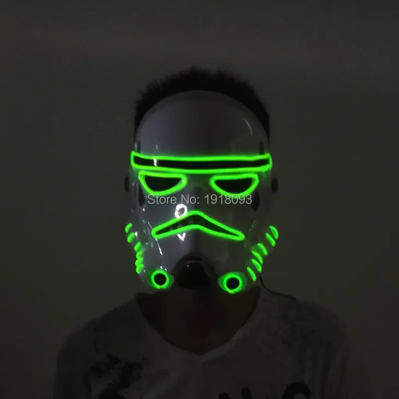 

Hot The Moive of Flashing EL wire Rope Party LED mask Halloween Holiday Lighting Mask+DC-3V Sound Active Driver