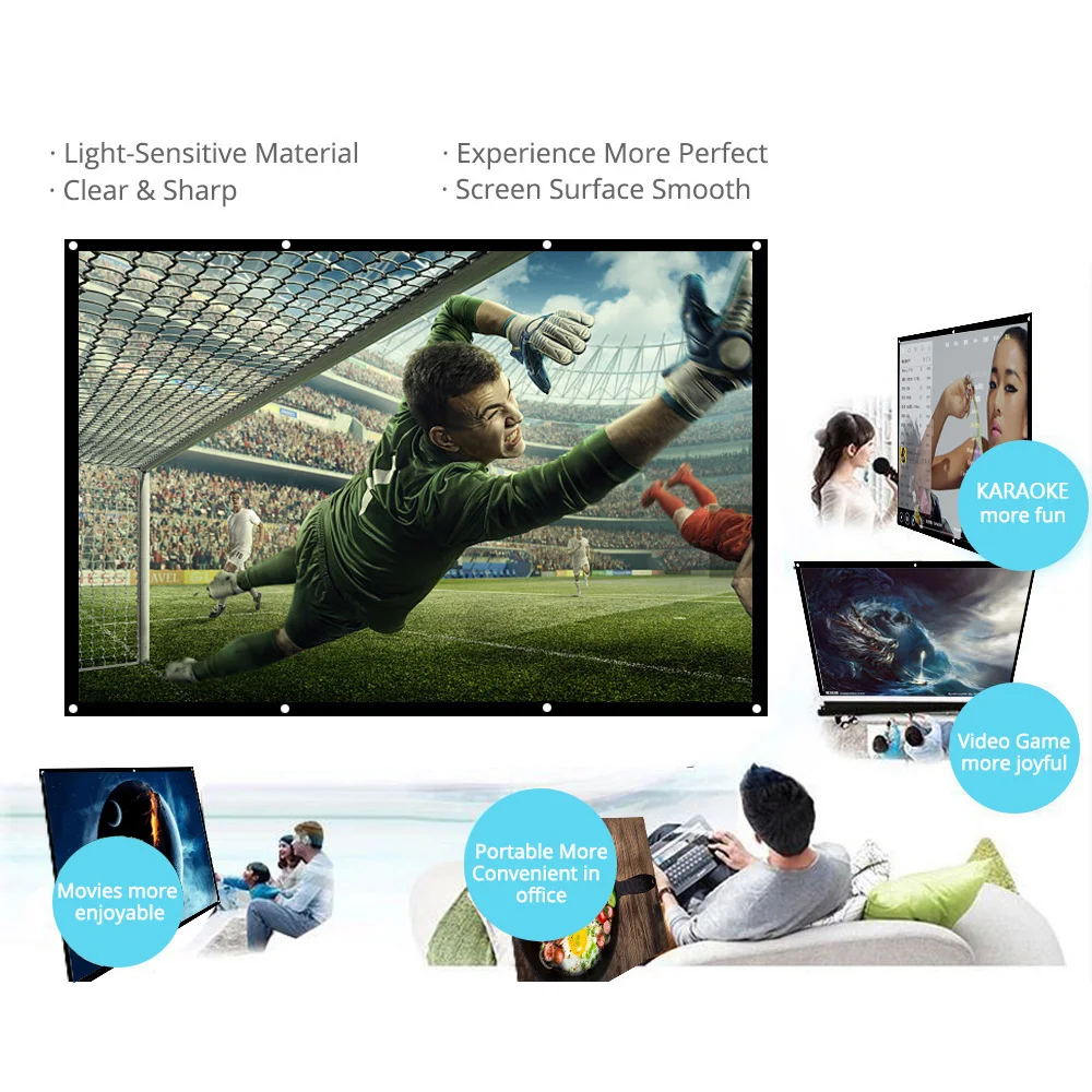 Светоотражающий экран для проектора 60 72 84100 120 дюйма 16:9|projection screen|projector screenportable