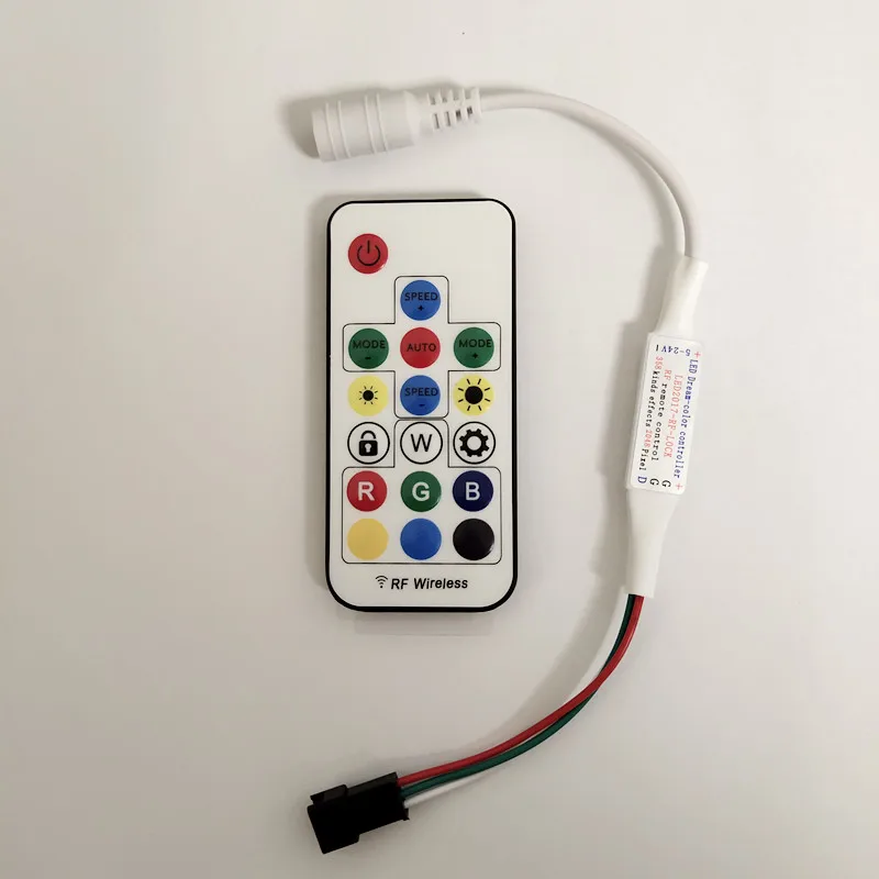 Мини-пульт дистанционного управления SP104E RF + беспроводной APA102/WS2812B/WS2811 с 17