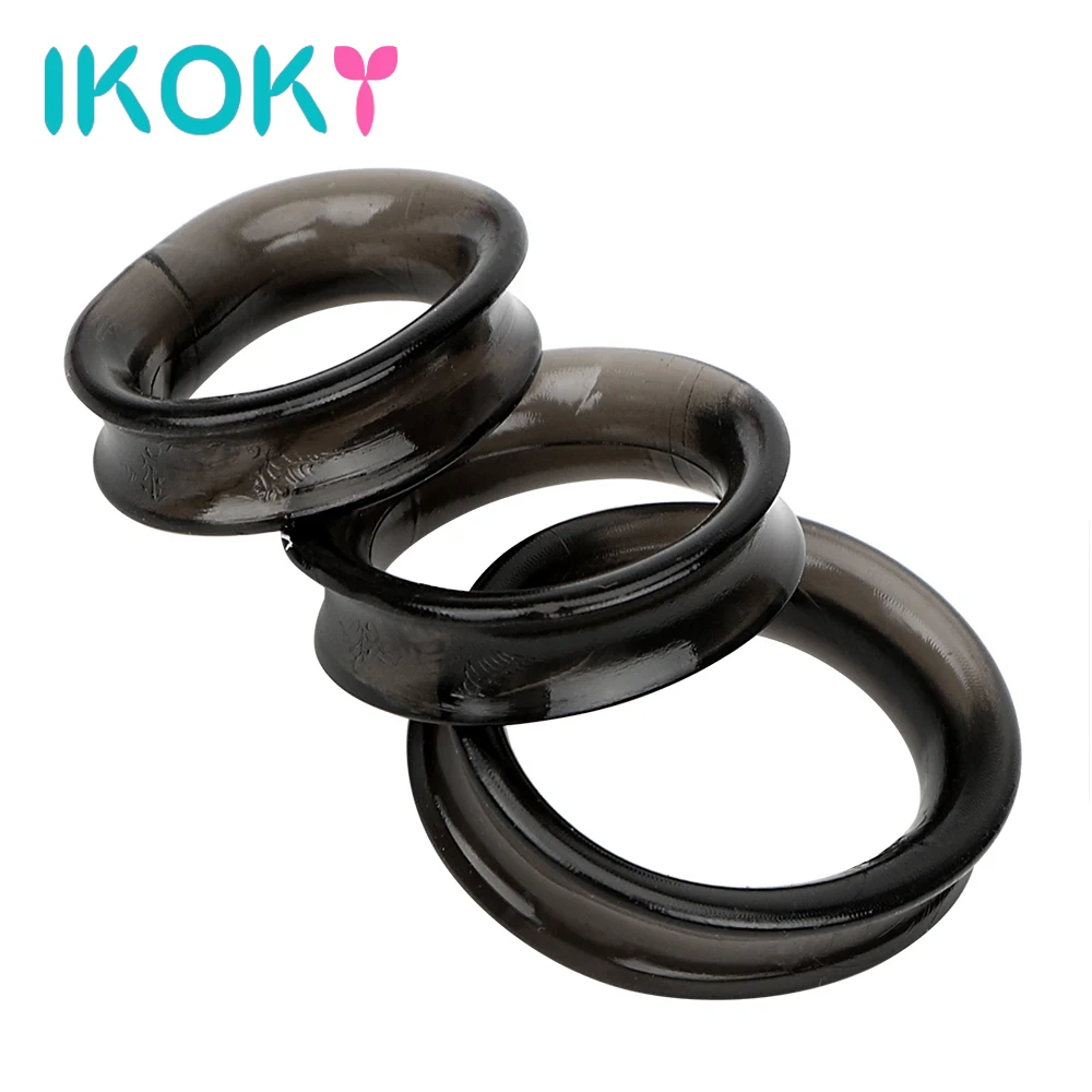 IKOKY 3 шт./компл. эластичное кольцо для мужского пениса мастурбатор удлинитель
