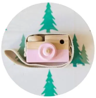 PINK Детская декоративная деревянная камера, игрушка для детей, подарок, деревянная статуэтка, камера, игрушка для детской комнаты, декор для детской комнаты, скандинавский декор для детской комнаты для мальчиков и девочек - Цвет: PINK