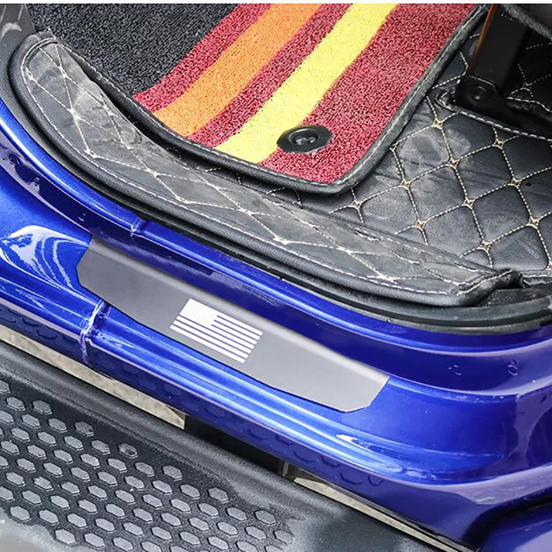 

For Jeep Wrangler JL 4 Door 2018 2019 Scuff Plate Protector Guard Door Sill Plate Entry Guard Pedal Trim Cover Protector Sticker