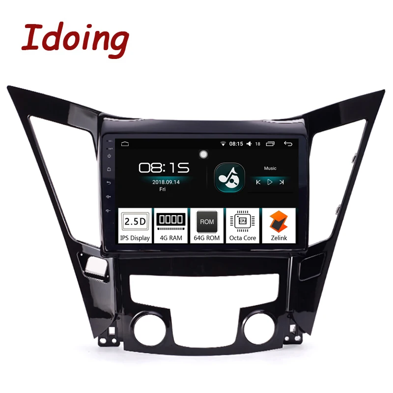 Idoing 10 2 &quot1Din Автомобильный Android8.0 Радио мультимедийный плеер для hyundai Sonata 2011 2015 gps