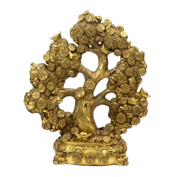 Латунная медная статуя деньги дерево украшения Ван Цай Юнь офис фэн шуй|statue of liberty