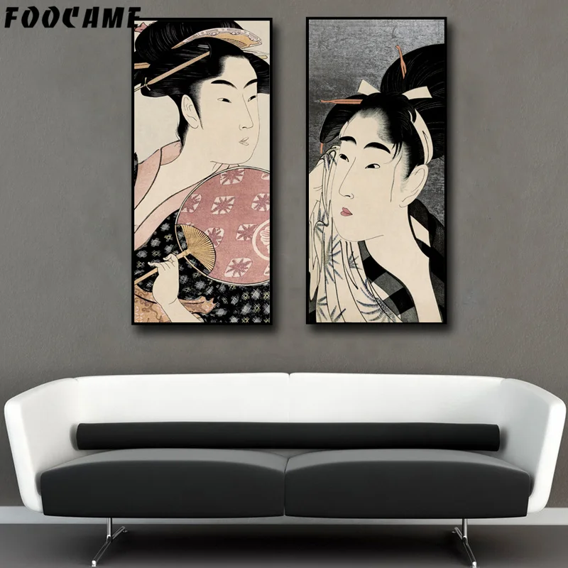 Foocome Ukiyo-e красивый рисунок постеры и принты Искусство Холст Картина Современное