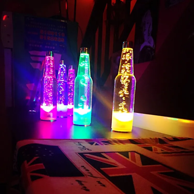 Led многоразовая бутылка бар лампа ночник творческая личность светящаяся бутылка кафе декоративная лампа свеча лампа Z11629