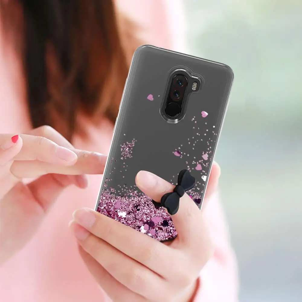 POCOPHONE F1 чехол светлый блестящий для xiao динамический песок Bling Star раскладной