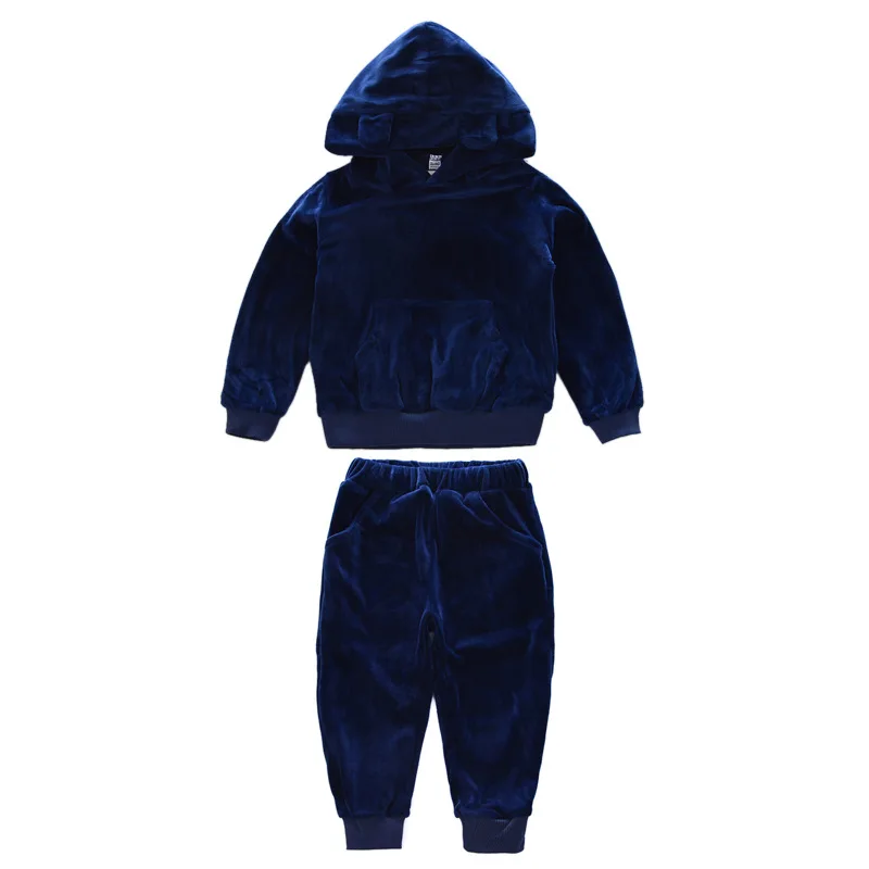 Kids sets for boys Warm Baby Sports Suit Girls Pleuche Hoody Pants 2pcs Tracksuit halloween kids Children Clothing Set | Детская одежда