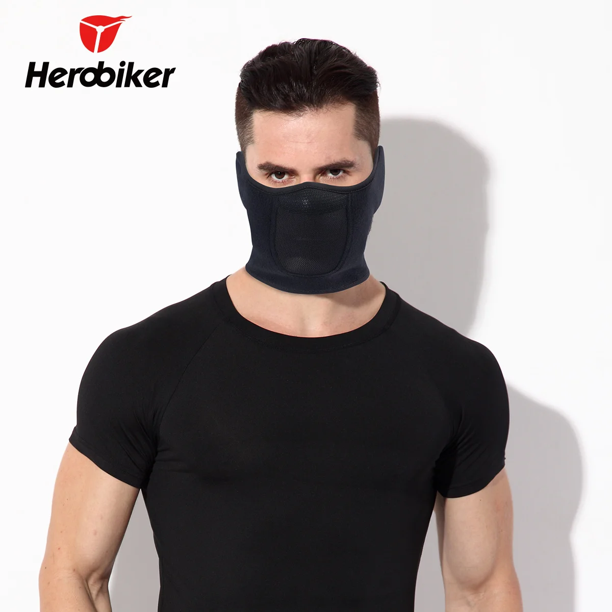 HEROBIKER черная мотоциклетная маска для лица мото осенне зимняя Лыжная сноуборда
