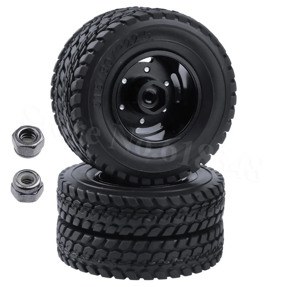 Black-6607 2 шт двойные алюминиевые колеса и шины для Tamiya 1/14 RC трактор прицеп грузовик шины Замена - Цвет: Black-6607
