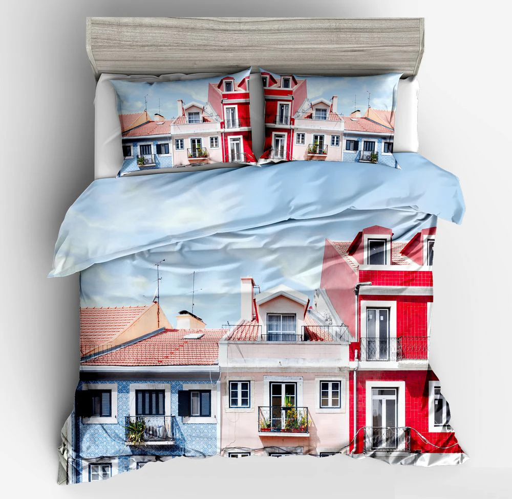 3d современный стгл строительный зимний Снежный дом Комплект постельного белья