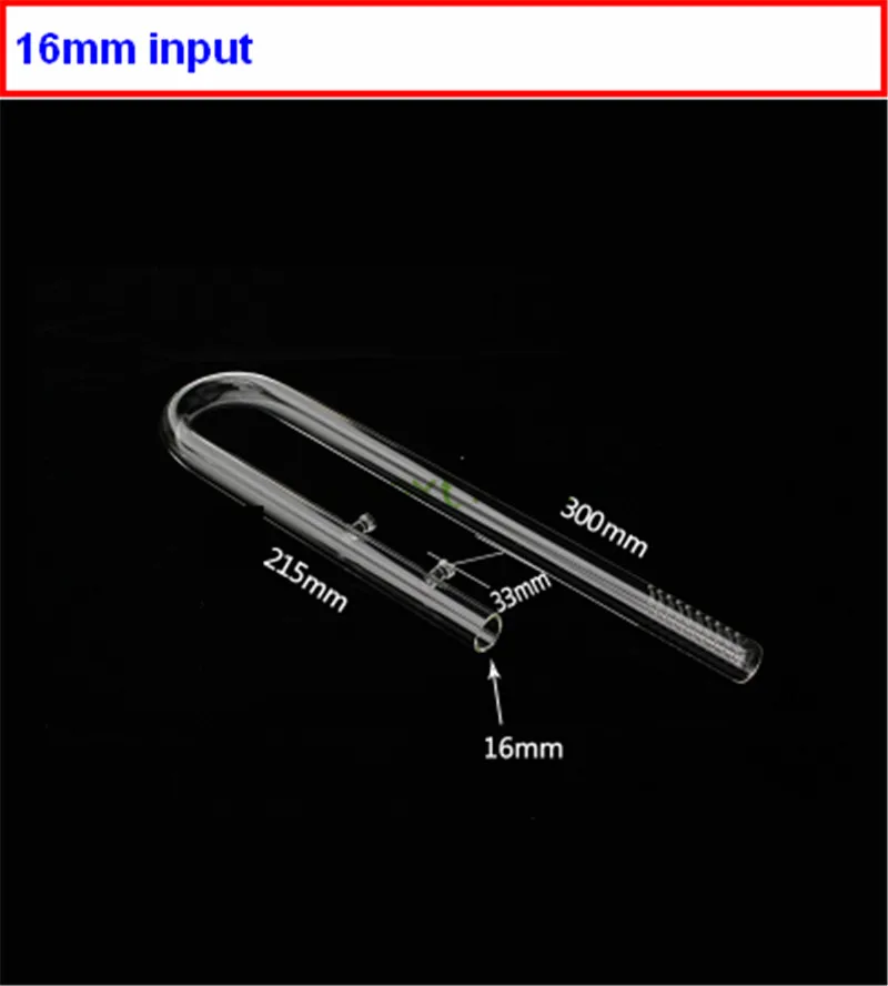 16mm input Аквариум Стекло приток отток Лили труба 12/16 мм 16/22 мм трубки аквариума водная установка фильтра на присоске комплект шлангов - Цвет: 16mm input