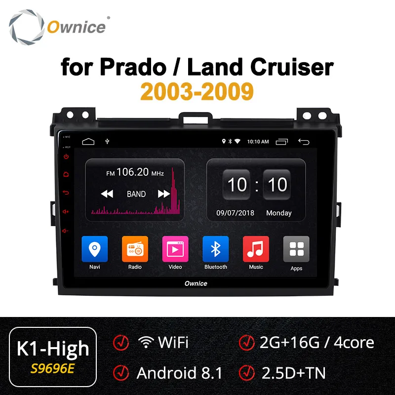 S9696 K1-High Ownice Восьмиядерный Android 9 4G LTE 360 Panorama DSP SPDIF автомобильный DVD gps Navi k3 k5 k6 для Prado 2004 2005-2009 Land Cruiser 2003 - Цвет: S9696 K1-High