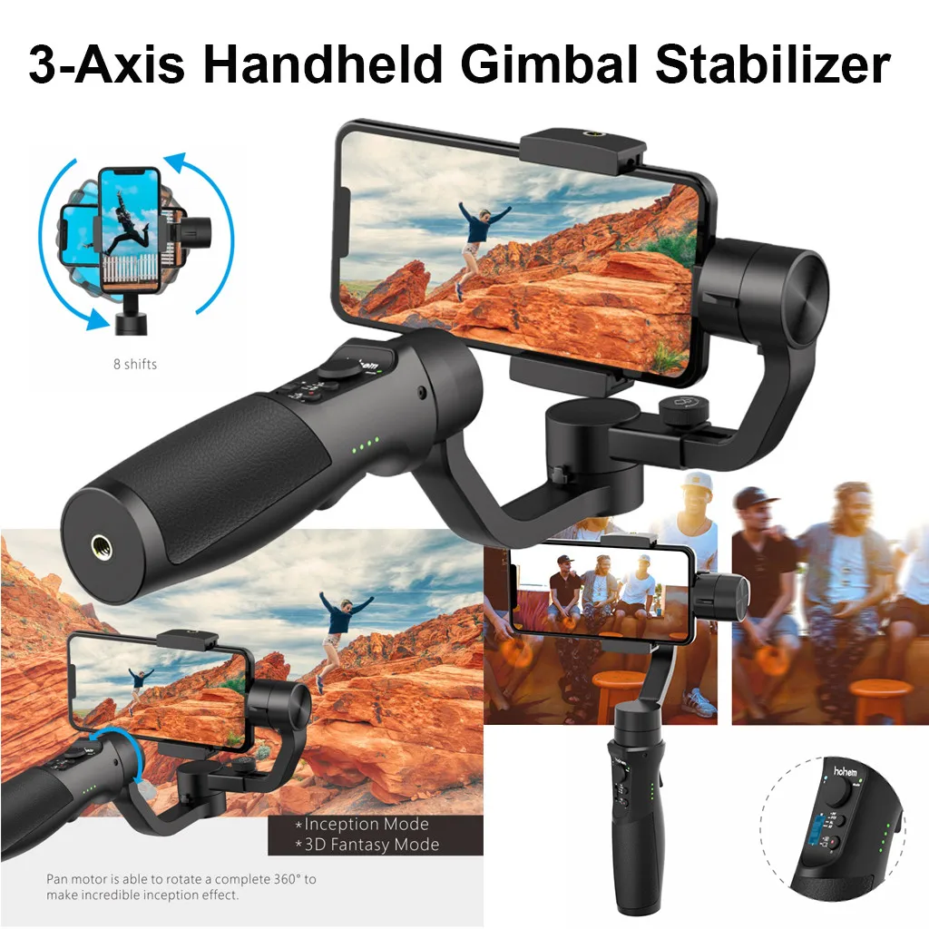 Vimble 2 стабилизатор 3-осевой портативный смартфон Gimbal с 183 мм телескопическая стойка Штатив для iPhone Gopro экшн Камера