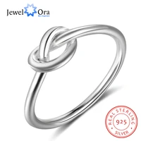 genuine 925 sterling silver knot rings for women girls female finger jewelry birthday gift for best friend jewelora ri102297
