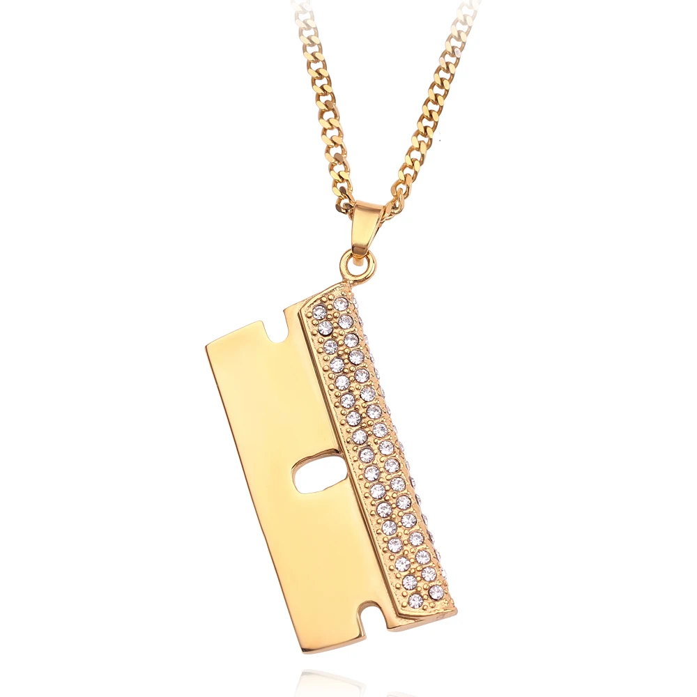 Ожерелье с подвеской в форме бритвы для бритья креативные подарки стиле хип хоп