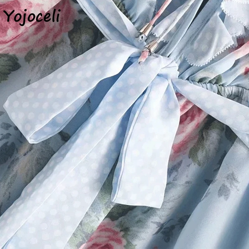 Yojoceli 2019 летний шикарный комбинезон с цветочным принтом для женщин длинный рукав