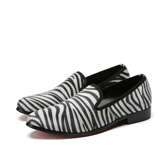 

Fashion suede round toe slip-on stripe flat business casual trend casual men's shoes personality shoes