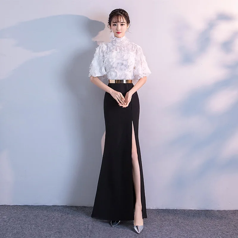 Тонкий Cheongsam пикантные длинные Qipao вечернее платье Платья для вечеринок халат