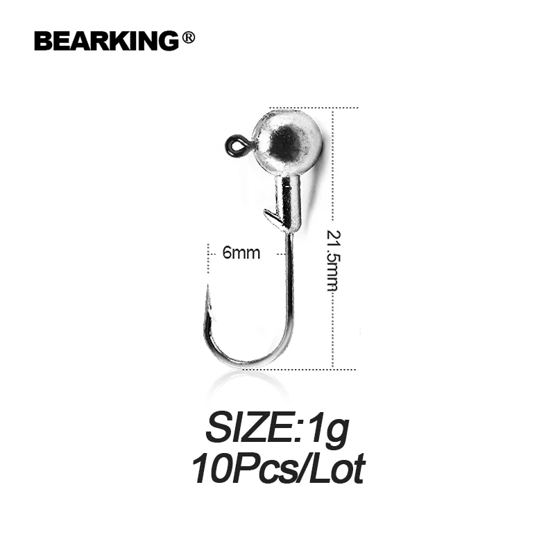 BEARKING 1 г, 2 г, 3 г, 4 г, 5 г, 6 г, 7 г, 10 г, 20 г, 22 г, кривошипный крючок, свинцовый крючок для рыбалки - Цвет: 1g