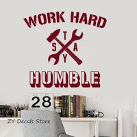 Office Inspirational Words Quotes Sticker Work Hard Stay Humble Modern Home or Office Decor Wall Decals Living Room Bedroom S674
