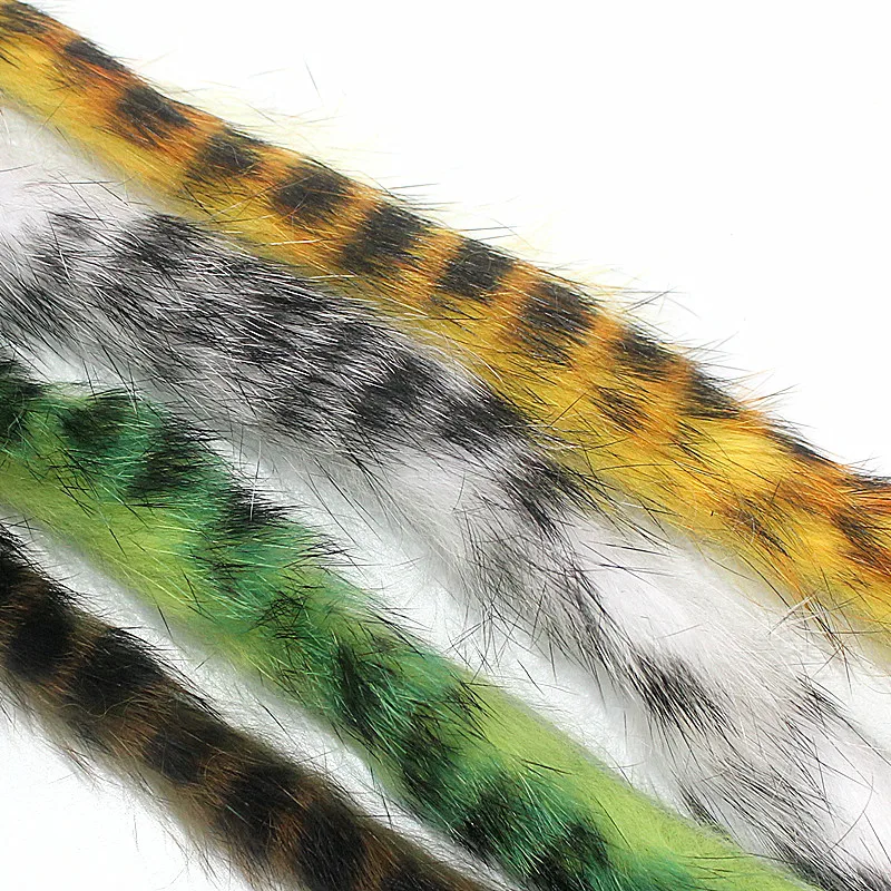 KKWEZVA 50 см полосы из кроличьего меха для вязания мух материал Рыболовные Мухи