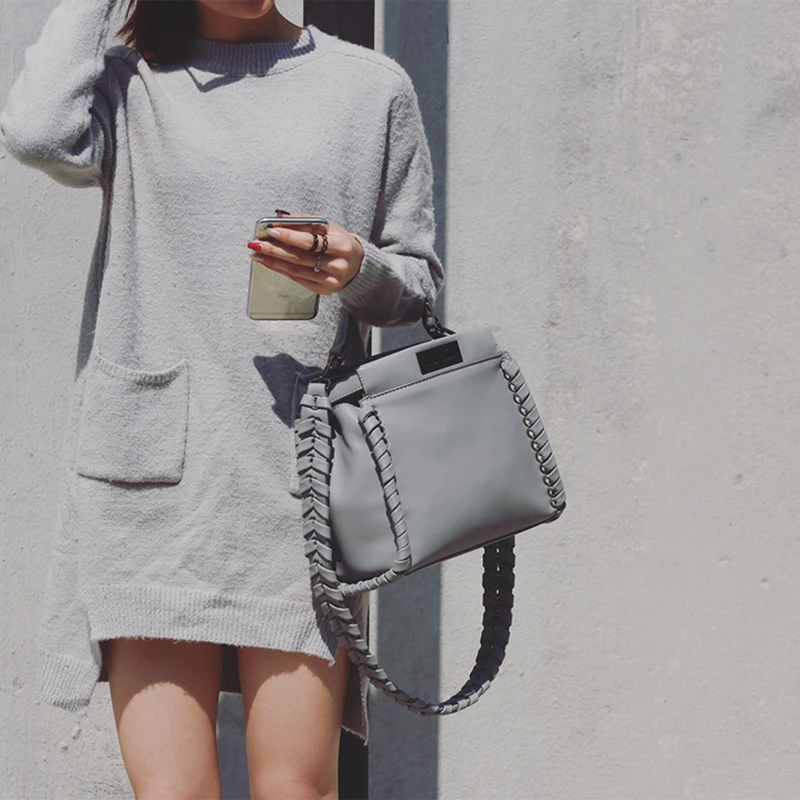 2018 мини роскошные сумки для женщин дизайнер вязать сбоку разделение кожа