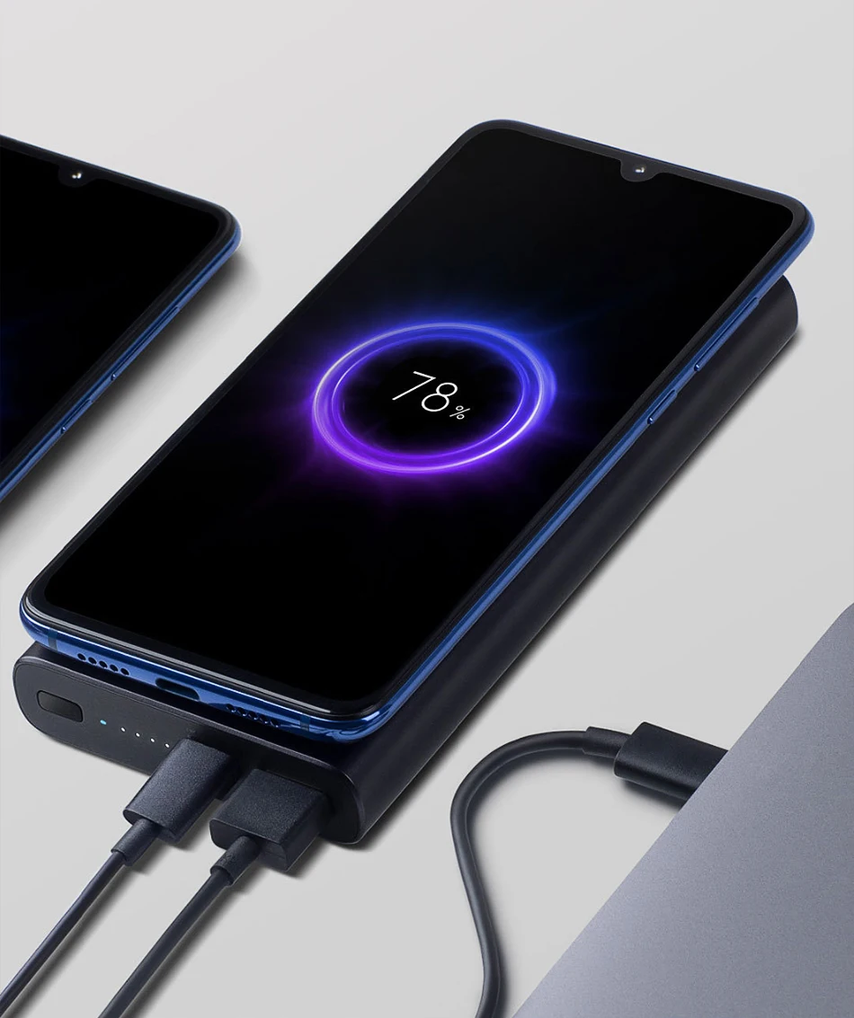 Беспроводной внешний аккумулятор Xiaomi 10000 мАч Qi быстрое зарядное устройство PLM11ZM внешний аккумулятор для iPhone X Xs MAX samsung