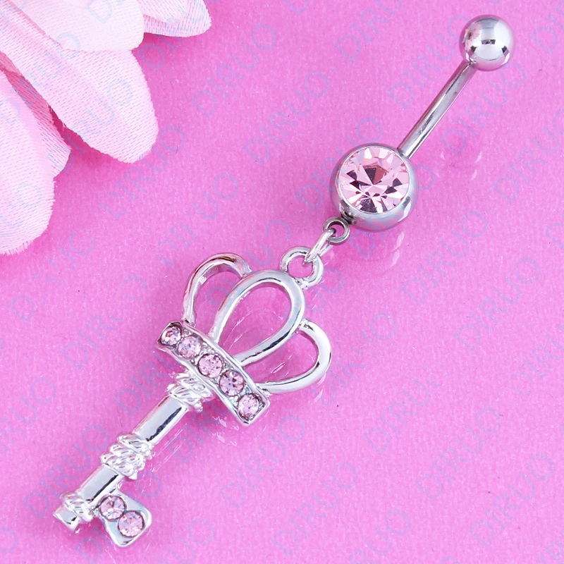 Модное кольцо для пупка трех цветов с императорской короной ювелирные изделия