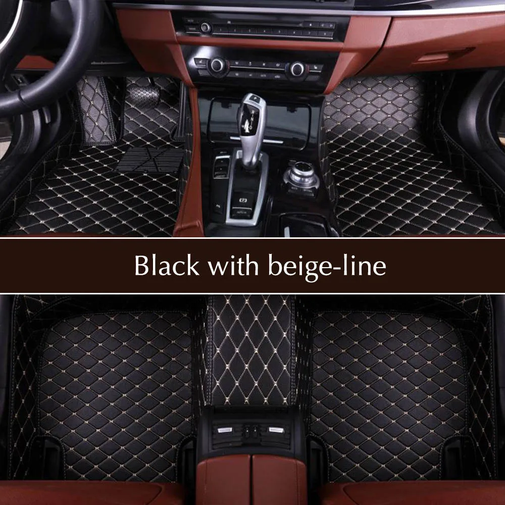 Black with beigeline Автомобильный интерьерный коврик на полу, чехол для ног, защитный чехол для hyundai Tucson TL- 3TH LHD - Название цвета: Black with beigeline