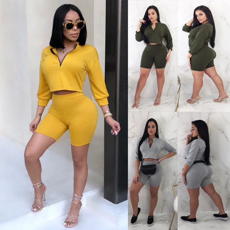 2 шт./компл. женский спортивный костюм укороченный топ штаны одежда для