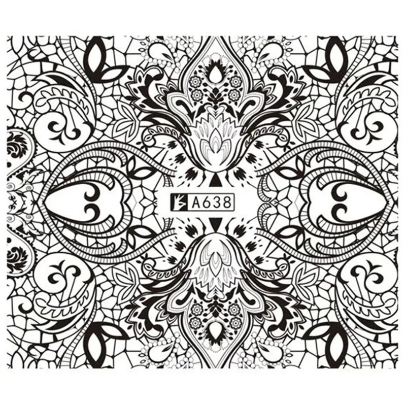 1 Sheet Arabesque Totem Nail Art Water Decals Transfer Sticker | Красота и здоровье