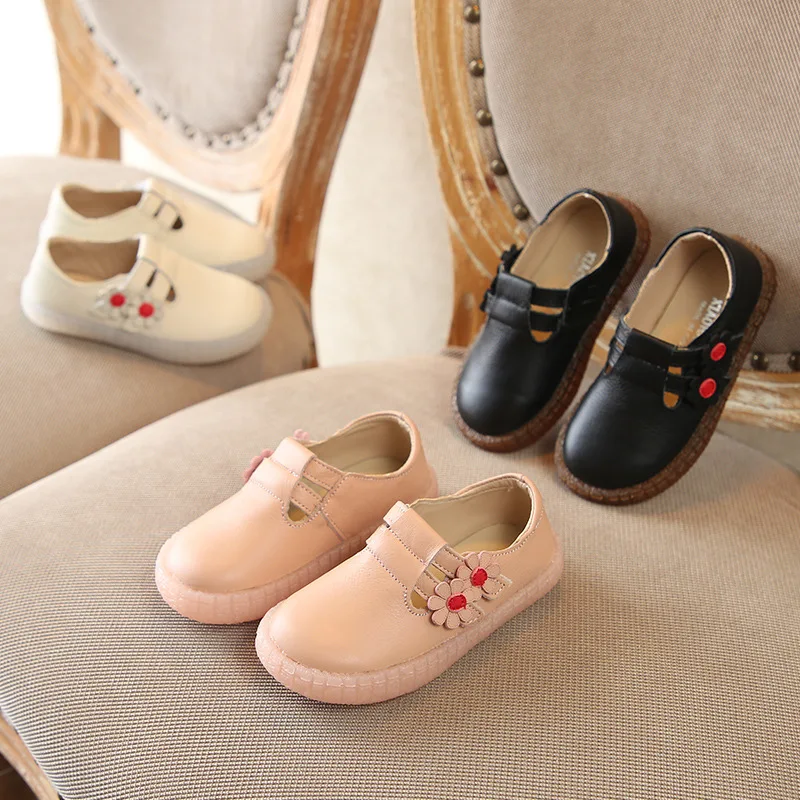 2018 осень новорожденных девочек кожаная обувь детская принцессы Повседневная для