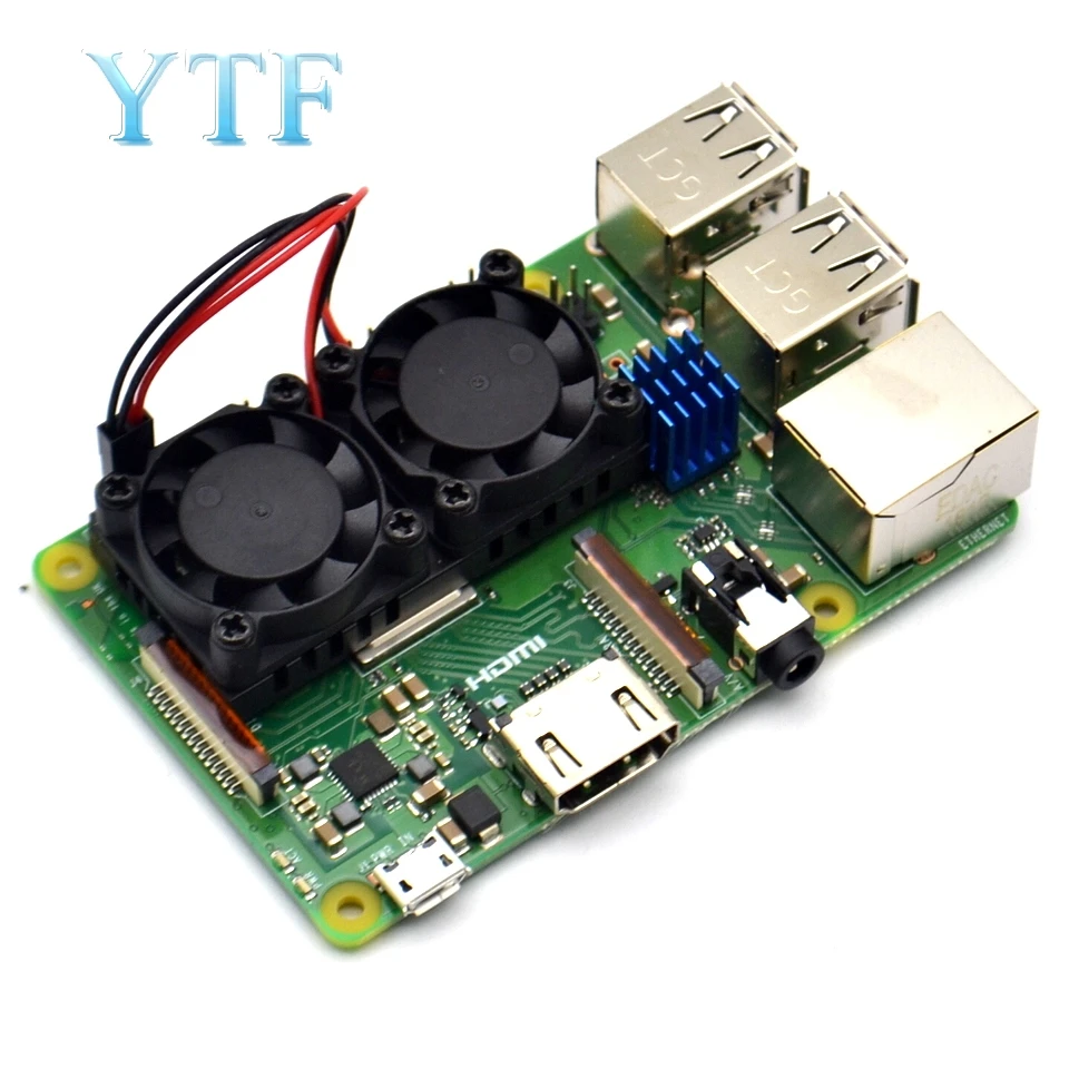 Raspberry pi 4B 3 B+ двойной вентилятор Окончательный радиатор с двойным охлаждающим вентилятором для Raspberry Pi 3/2 Модель B+ NESPi Retroflag