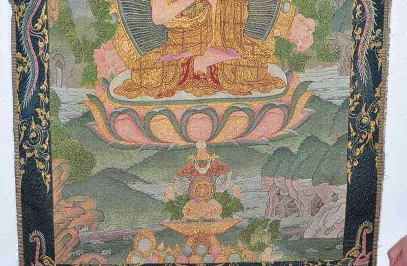 35 &quotтибетская шелковая вышивка буддизм Танга Будда Шакьямуни скульптура тангка