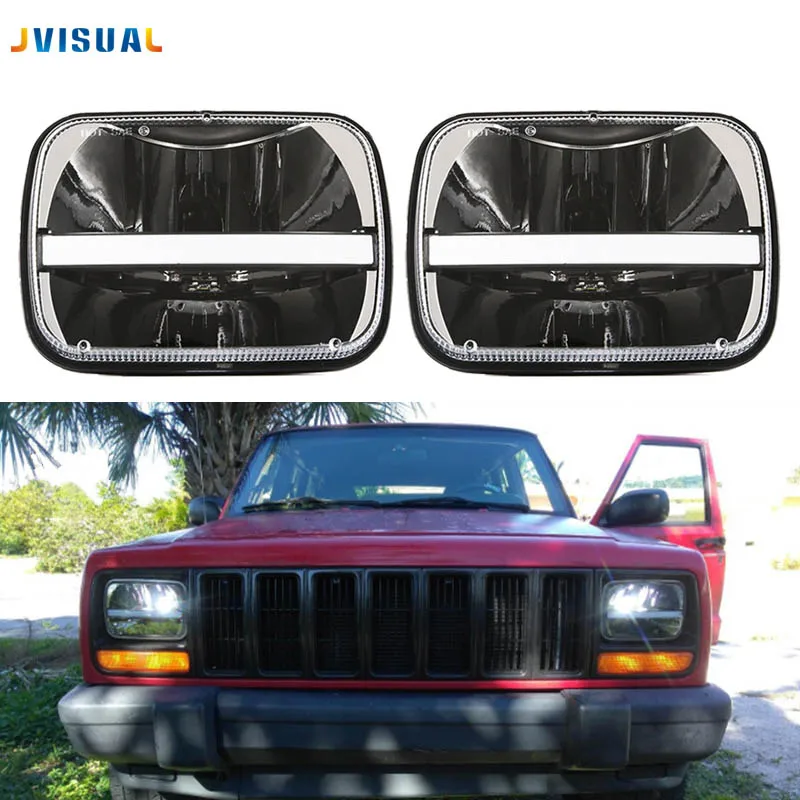 Прямоугольные светодиодные фары 5x7 дюймов для Jeep Wrangler Cherokee XJ Trucks Savana замена H6054
