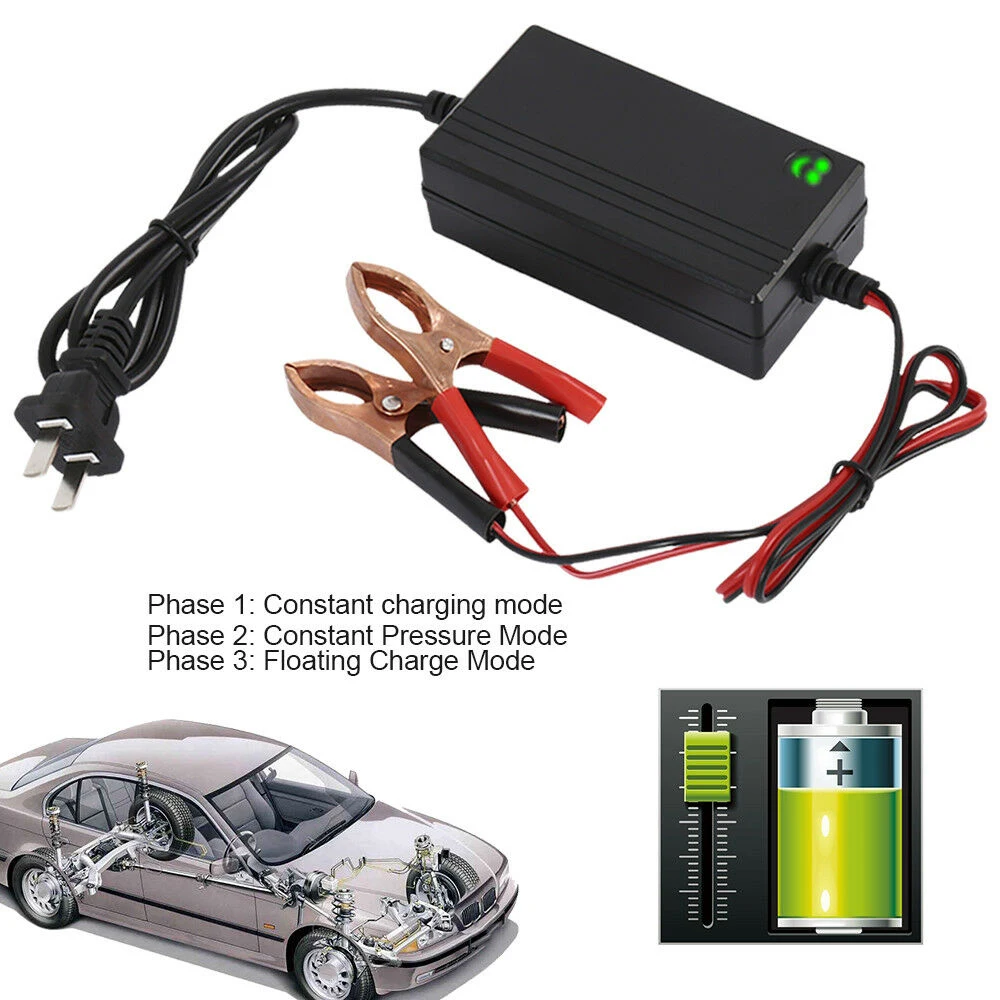 2019New Portable 12V Car Battery Charger  Intelligent Fast Power Charging Lead Acid Battery For Universal Car Motorcycle