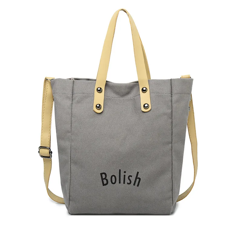 Beviah Spring summer leisure canvas bag portable joker contracted snap female single shoulder slope | Багаж и сумки
