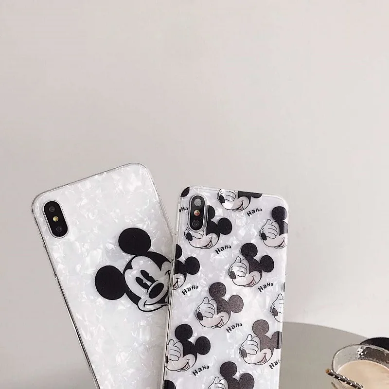Милый мультяшный чехол для телефона с Микки и Минни для iphone7 чехол прозрачный силиконовый чехол для iphone6 6s 7 8plus XR XS MAX XS чехол Capa