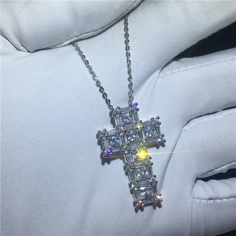Style 3 Choucong 22 стиля роскошный крест кулон AAAAA Cz 925 пробы серебряный крест кулон ожерелье для женщин мужские вечерние ювелирные изделия для свадьбы - Окраска металла: Style 3