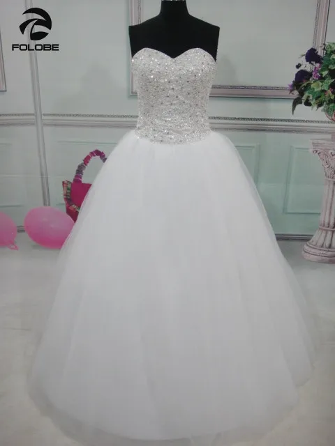 Vestidos De Noiva princesa наличии белый/слоновой кости без бретелек Бисер блестками