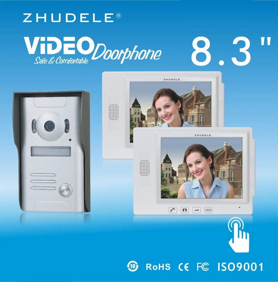 Видеодомофон ZHUDELE с сенсорным экраном 8 3 дюйма и ИК подсветкой|video door phone|wired video