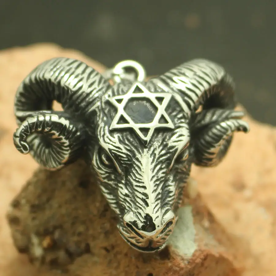 Тяжелый кулон из нержавеющей стали 316L с козой|goat pendant|heavy pendantpendant stainless |