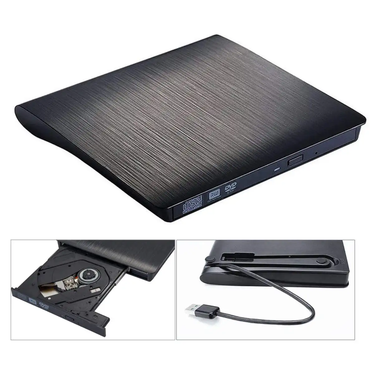 Внешний DVD привод USB 3,0 Мобильный DVD-RW CD-RW комбо привод горелки ридер плеер рекордер портативный для ноутбука