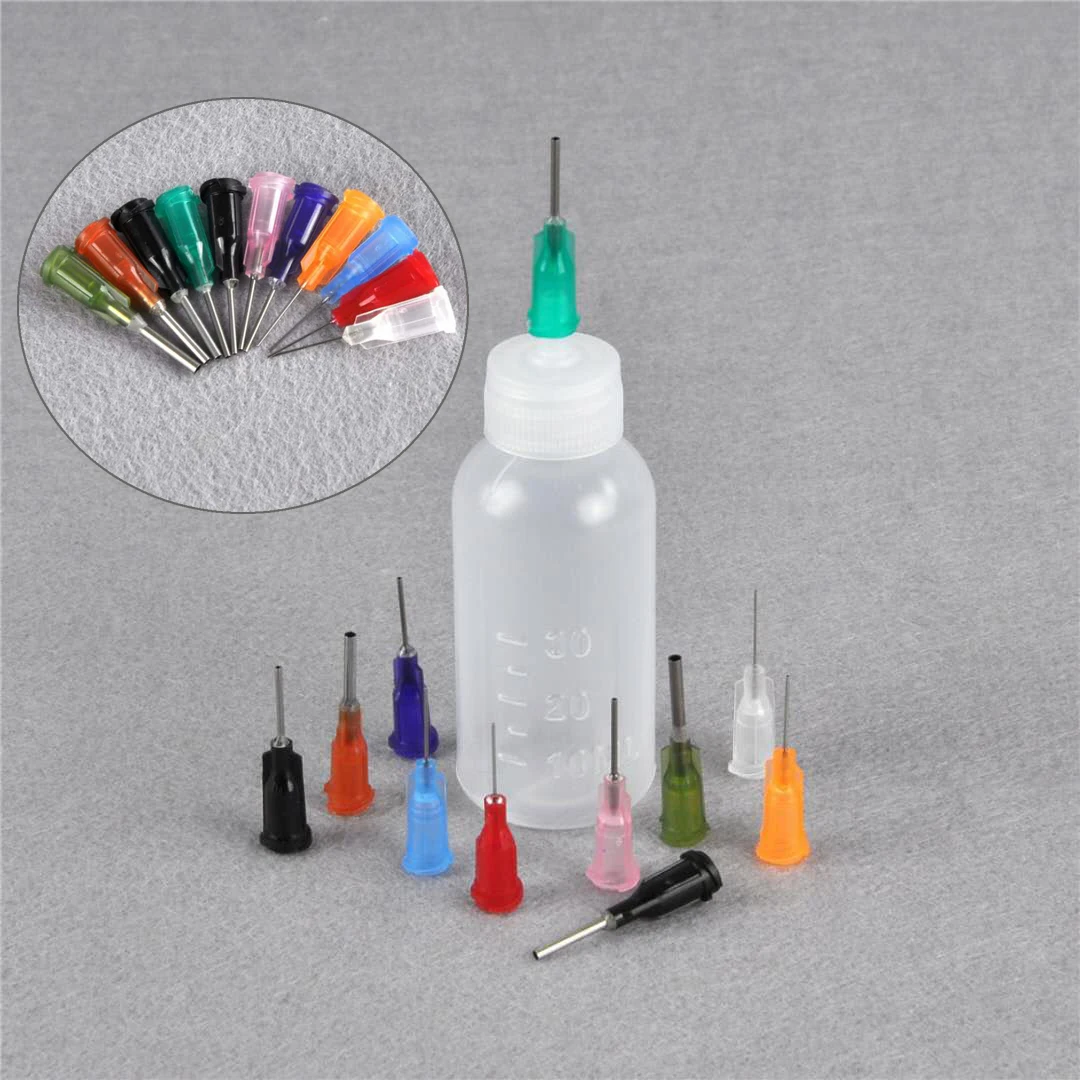 

1set 30ml Transparent Polyethylene Needle Dispensing Dispenser Bottle for Rosin Solder Flux Paste + 11 Needles